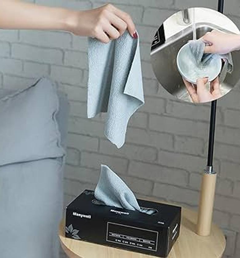 20pc pack of multifunctional microfibre wiping towels in colour grey,pink  image