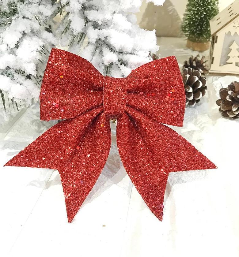 25cm Glitter Artificial Christmas Flowers image