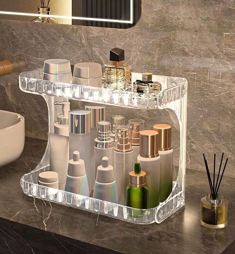 Aclyric  2 Layer multipurpose Cosmetic shelving image