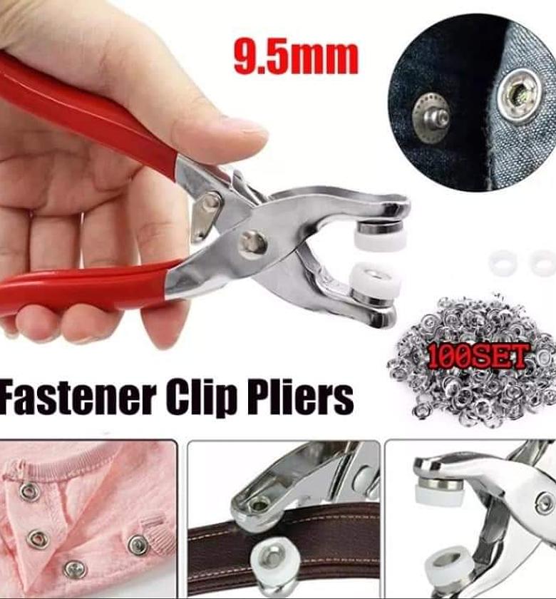 BUTTON PLIERS SET. Metallic snup button pliers set  image