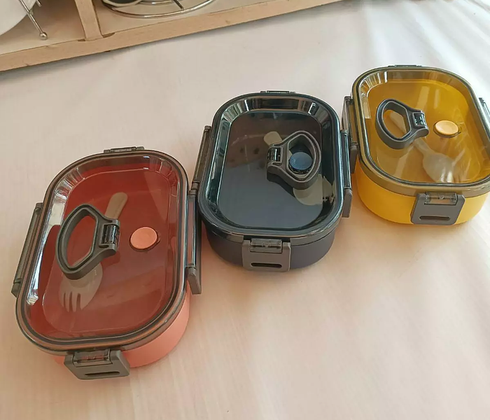 Snack Box with Carry/Airtight Lock Lunch Box Handle for Kids and Adults image