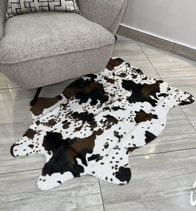 Acrylic faux cowhide rug image