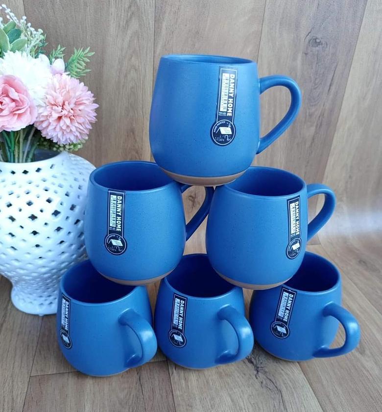 Ceramic Classic blue cups. Set of 6 pcs image