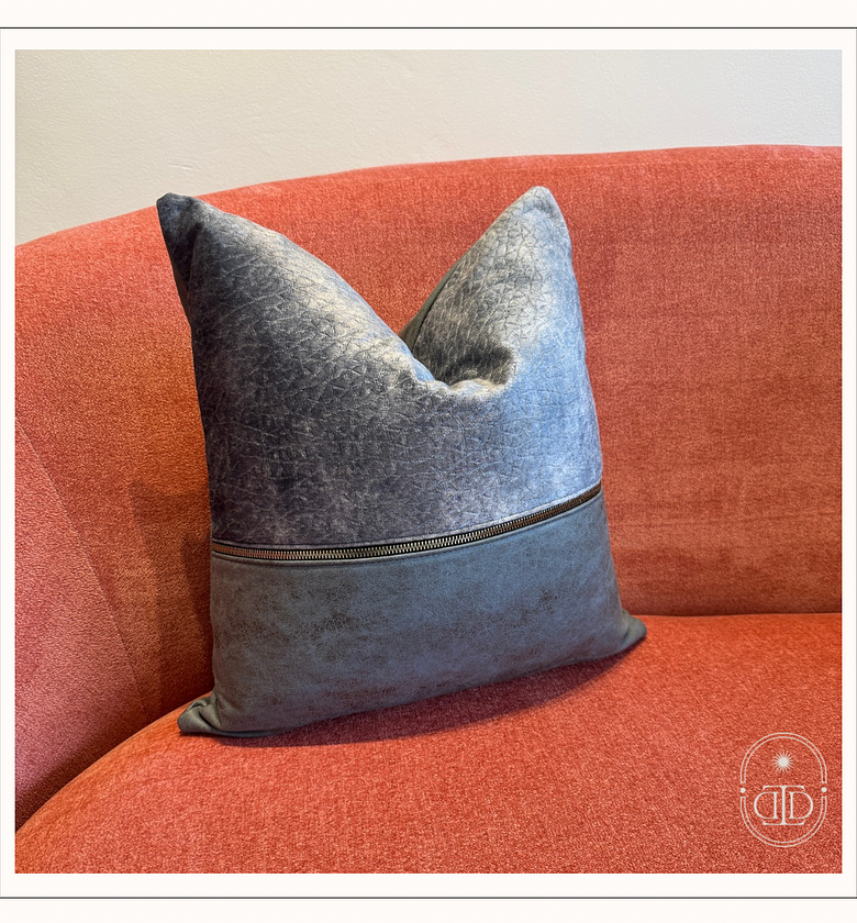 Decorative blue cushion cover. image