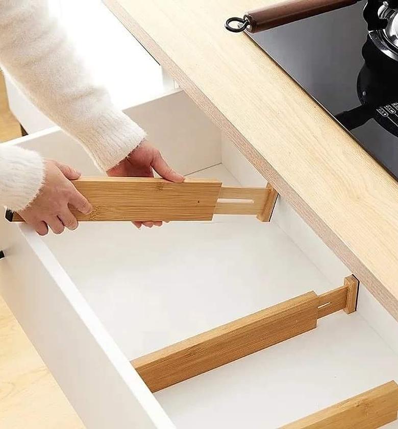 Multifunctional Bamboo drawer Dividers  image
