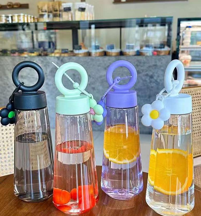 Water bottle with silicone handle image