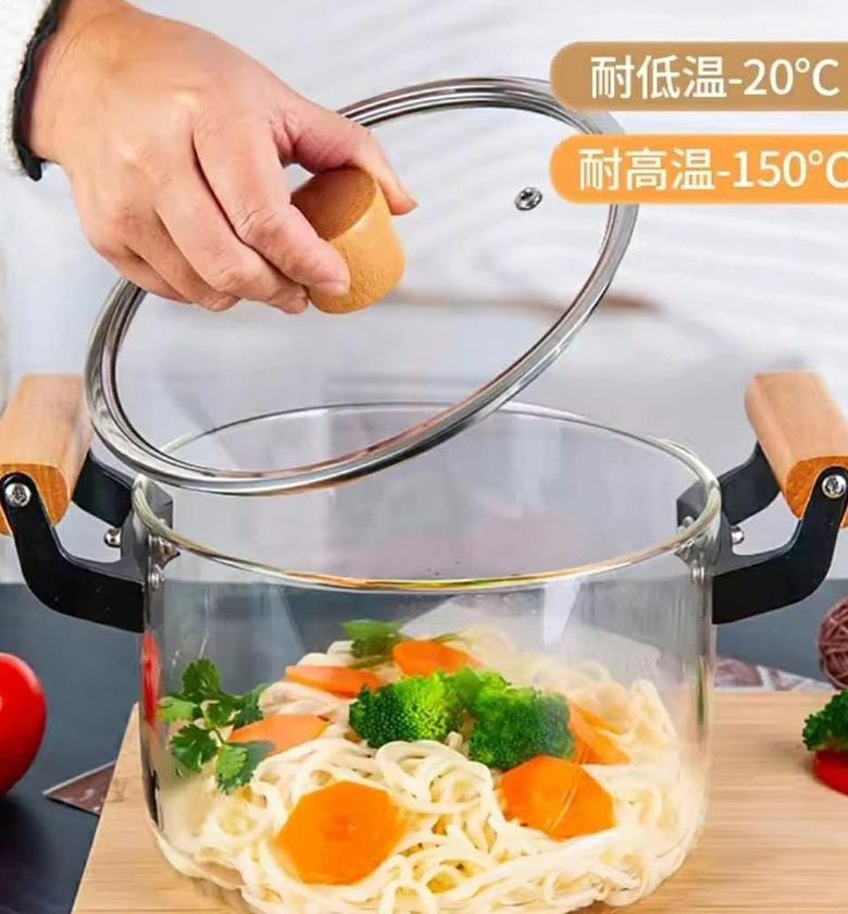 HIGHLY HEAT RESISTANCE Borosilicate cooking pot. image