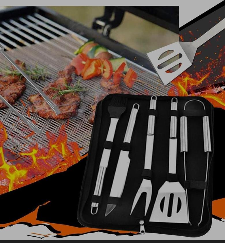 BBQ Grilling Tools Set - Stainless Steel Grilling Accessories with Free Portable Bag image