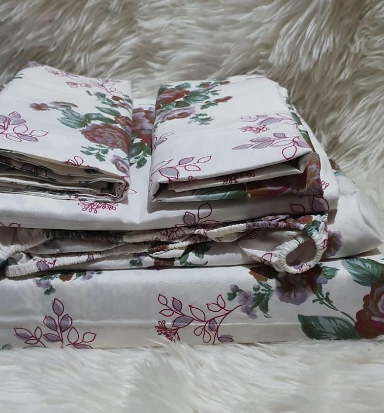 100% cotton 3pc bedsheets Bedsheets: 2pc Pillowcases: 2 pcs Matress cover: 1pc Size: 6×7 image