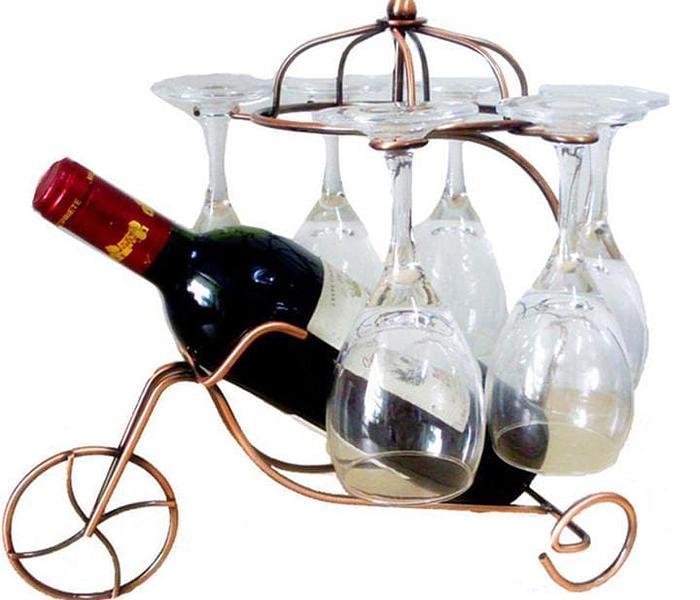 Wine glass and bottle holder bicycle image