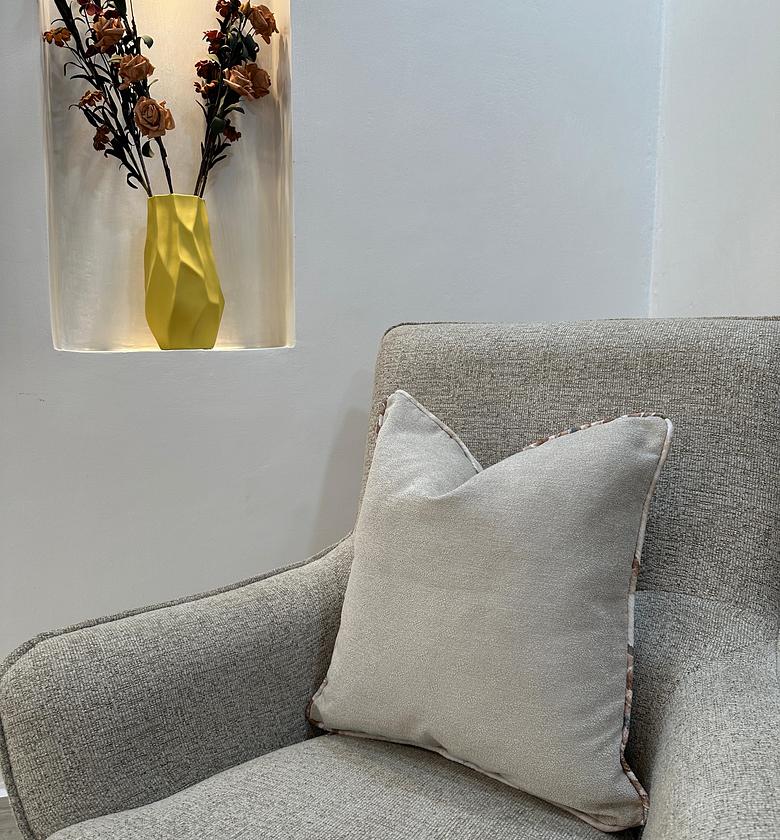 Grey chenille cushion cover 🌸 image