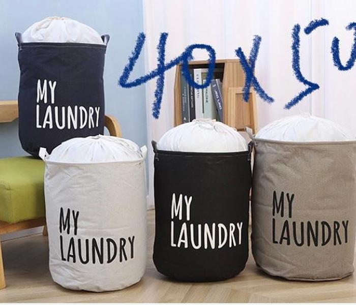 Collapsible Waterproof Canvas Laundry Basket image