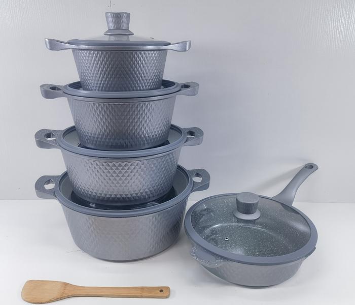 11PC Bosch Cookware with Silicon lid covers-Grey image