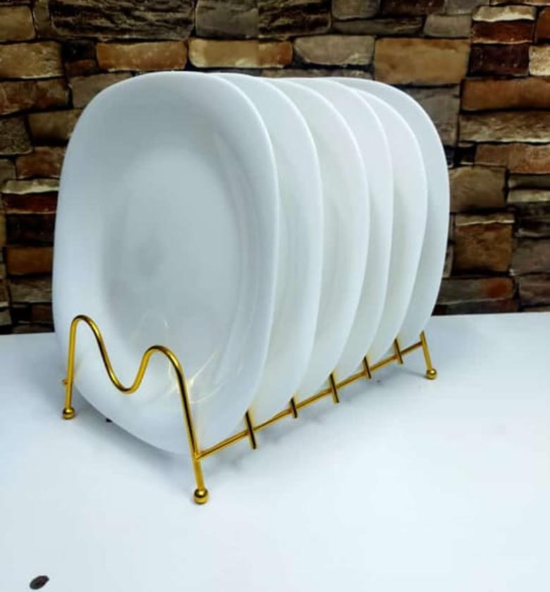  6-Piece Salad Plates Set, Triple Layer Glass and Chip Resistant, Lightweight Square 9-Inch Plates, White image