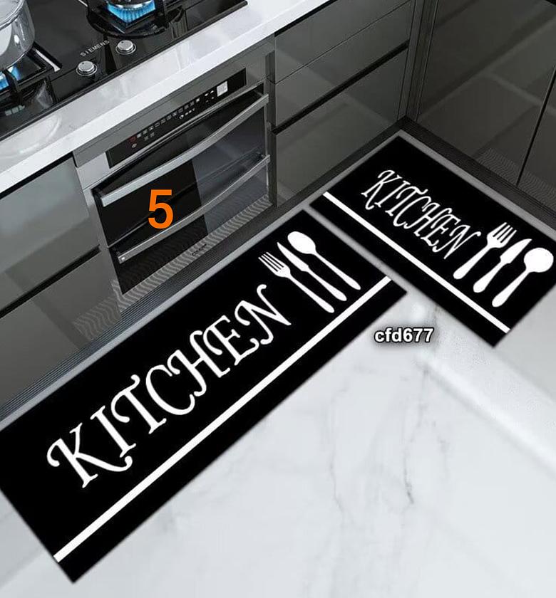 Kitchen Mats  2pcs kitchen mats with rubber super non-slip underside   Sizes  120*40cm              60*40cm.  R image