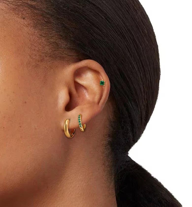 3 in 1 gold coated Hypoallergenic EARRINGS SET image