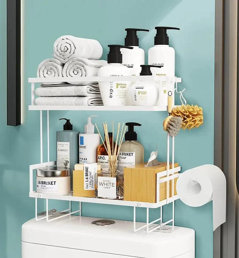 Double Layer Bathroom/ Toilet Racks With Tissue Holder image