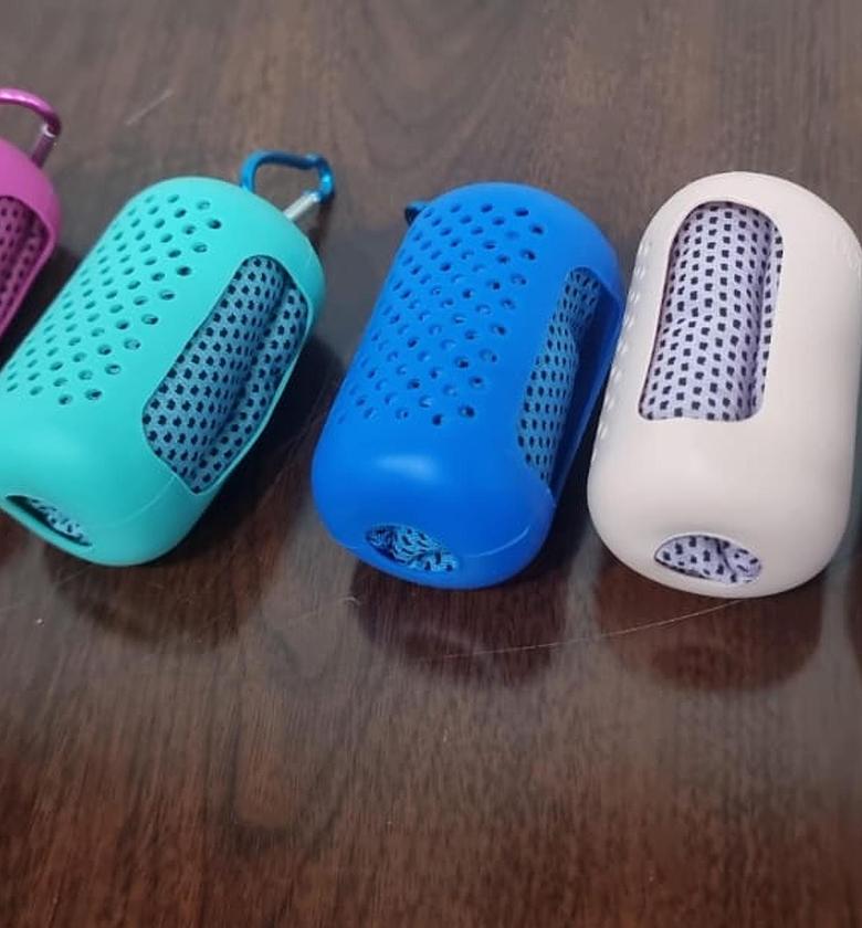 TOWEL. Portable sports Quick dry Cool towel in silicone pocket image