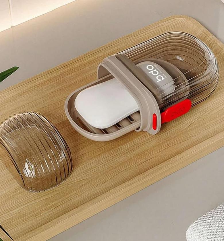 Portable travel soap dish. image