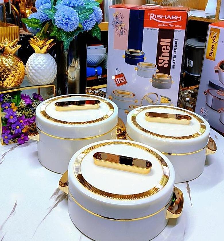 Hotpots Marble insulated hotpots 1500ml, 2000ml, 2500ml 3 in 1 Hotpot Set image