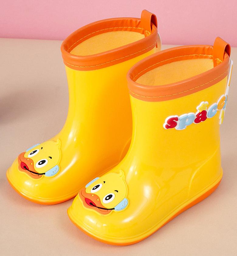 yellow and orange duck wellies image