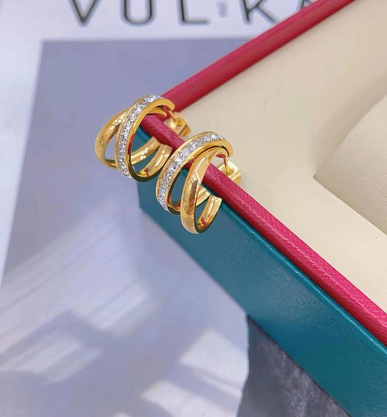 Gold coated Hypoallergenic  C SHAPE EARRINGS  image