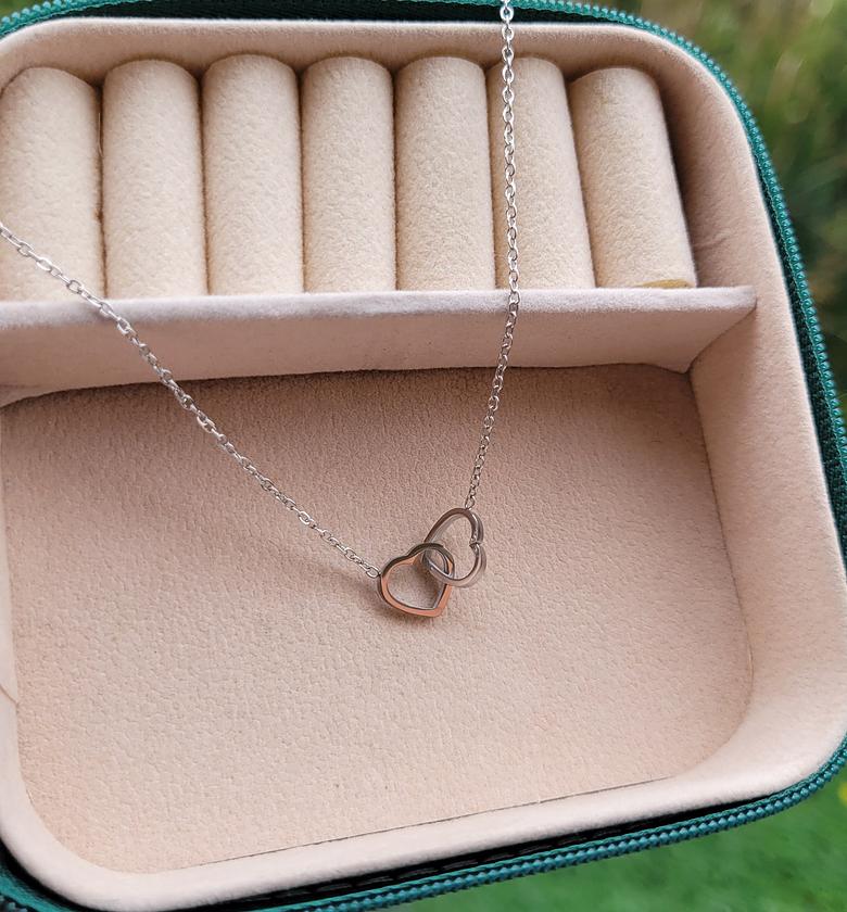 Silver interlocking necklace  image