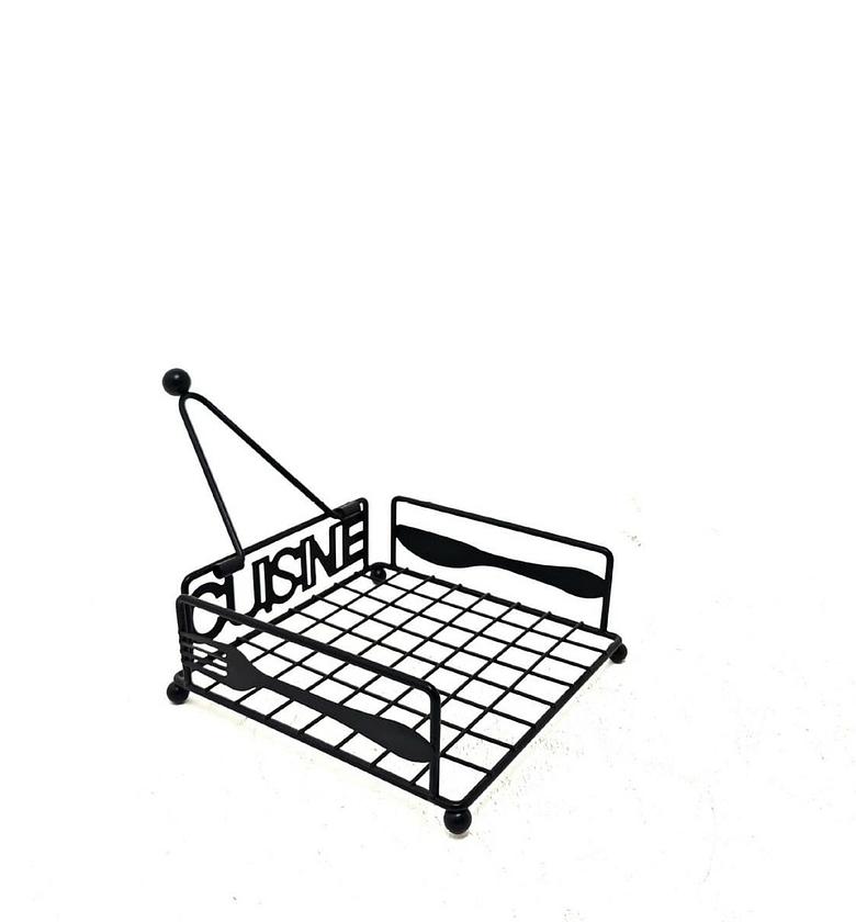 Black Cuisine Napkin Holder  image