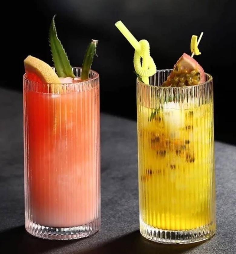 Vertical stripe Highball glass High quality Glass/ Heat resistance image