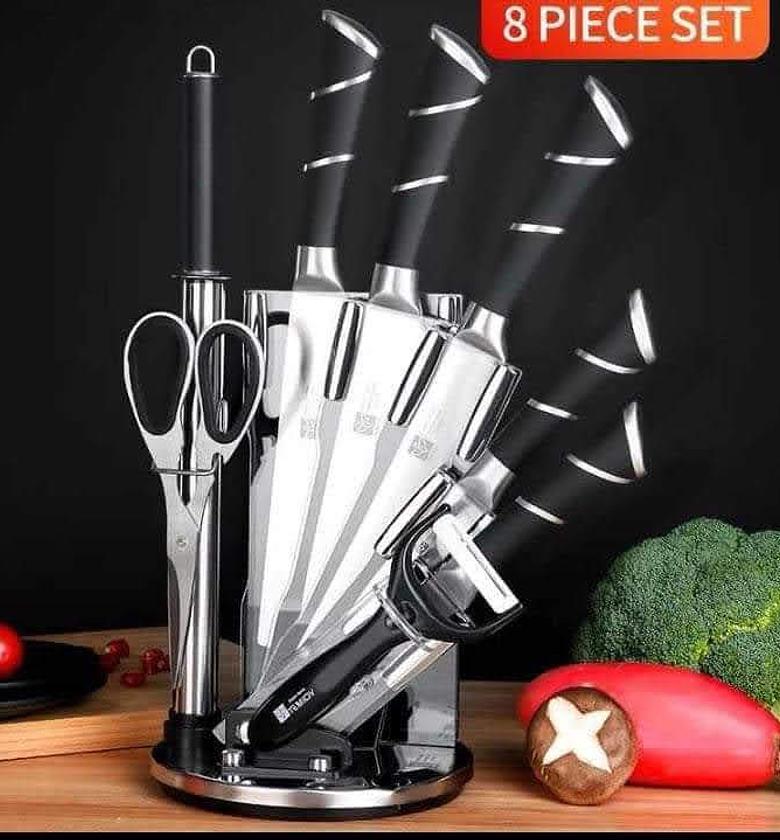 Germany Unique Knife Set 9pcs Black image