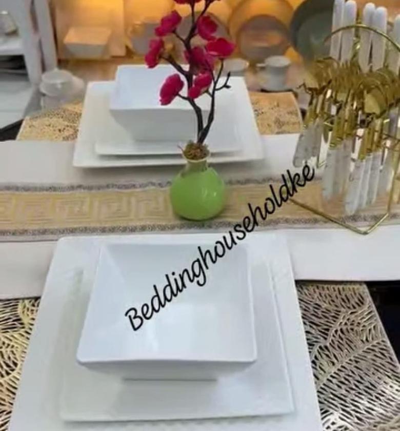 24 pcs square dinner set. image