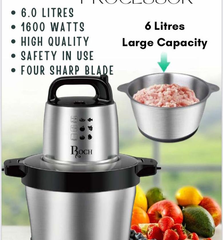 Electric Slicer.Roch 6ltrs Chopper has four sharp blades safety in use high quality image