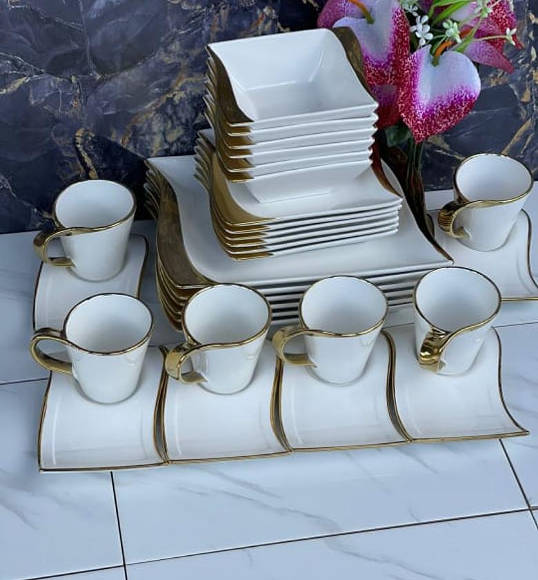 30pcs Classy Dinner Set with Gold Rim image