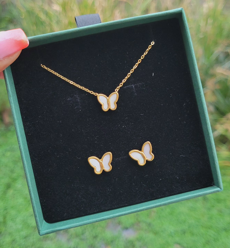 White butterfly set image