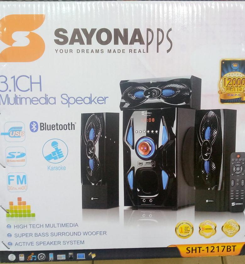 Sayona 3.1 Channel subwoofer SHT 1217BT, 12000W P.M.P.O  image