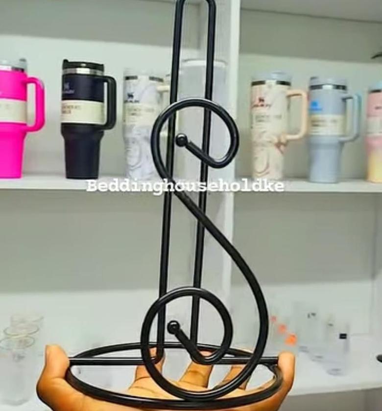 Metallic kitchen towel holder. image