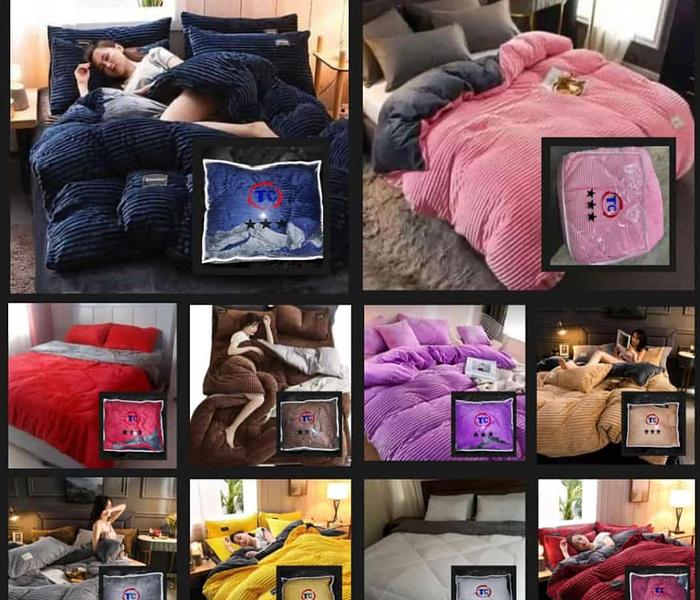 Velvet duvets;1 pc duvet,1 pc bedsheet  and 2 pcs pillow cases  6x7 image