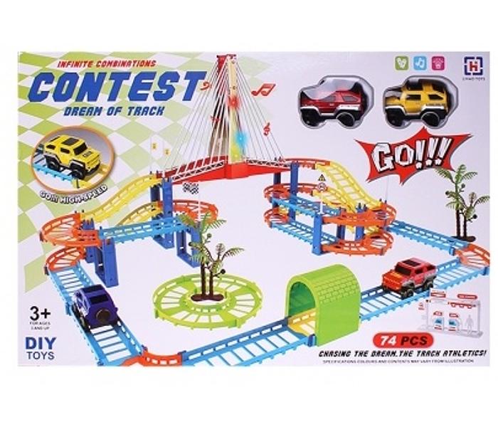 45pcs Multi-layer Rail Car Toy Set DIY Town Track Playset Kids 74 pieces image