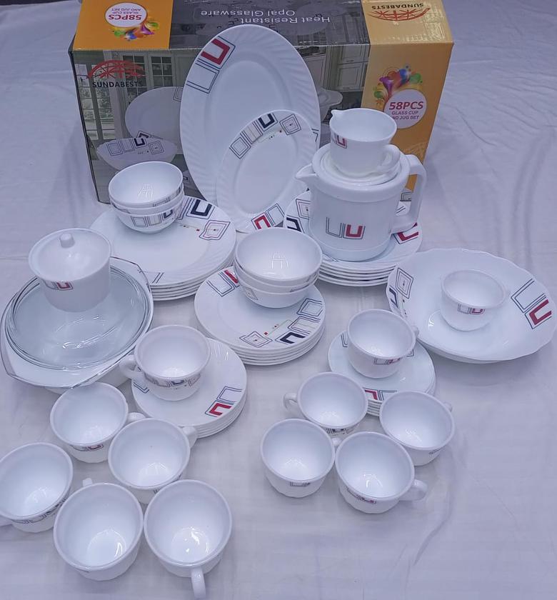 58pcs Ceramic Dinner Set  Now Available Very Stylish And Affordable For Every Home image