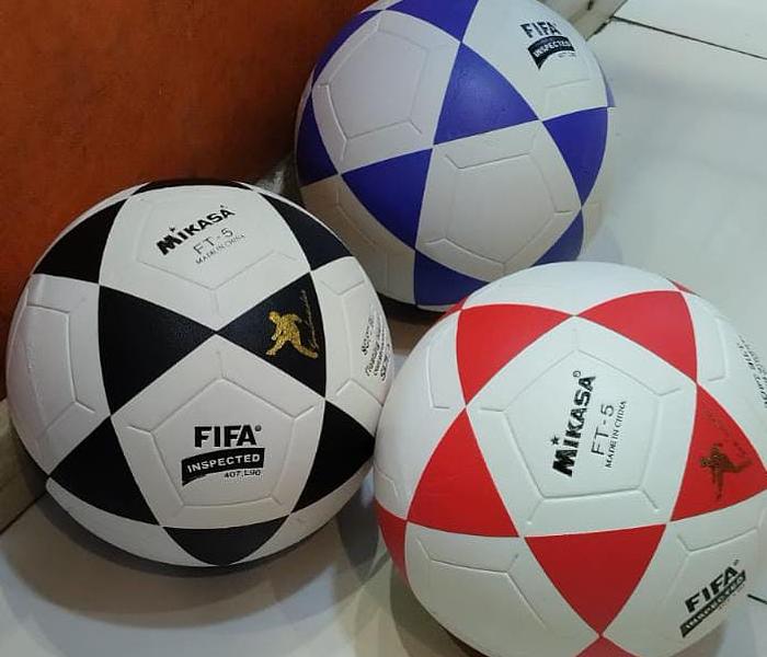 Mikasa Size 5 Soccer Ball Red &amp; White+ Blue &amp; White + Black &amp; White image