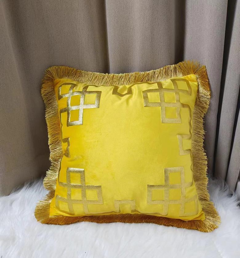 THROW PILLOW CASES. Gold fluffy throw pillow  cases image
