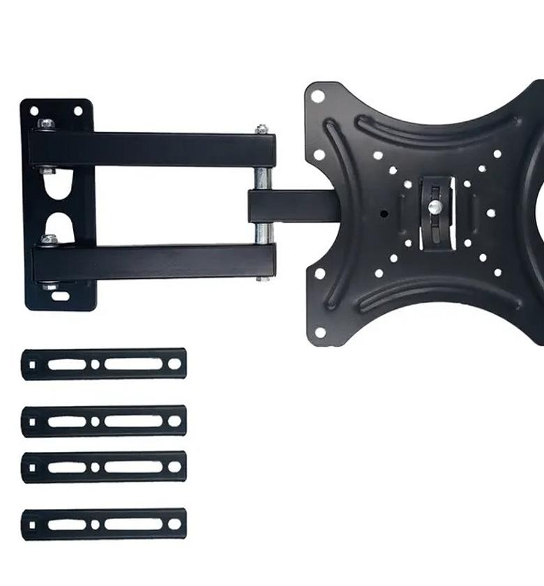 TV Wall Mount TV Stand 14″-55″ Steel Material Fixed – Swivel Solid Wall Black Quality product rotating wall bracket image