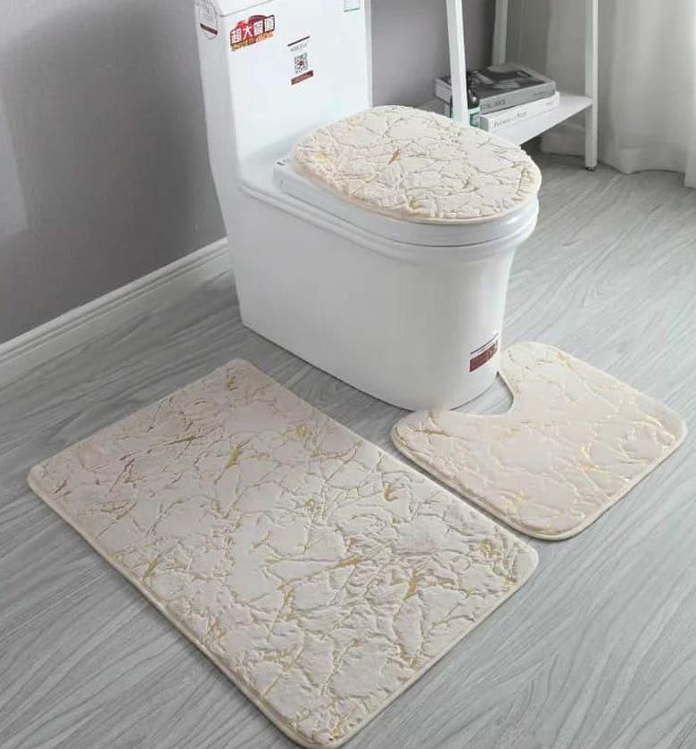 Marble Pattern 3pcs bathroom mats image
