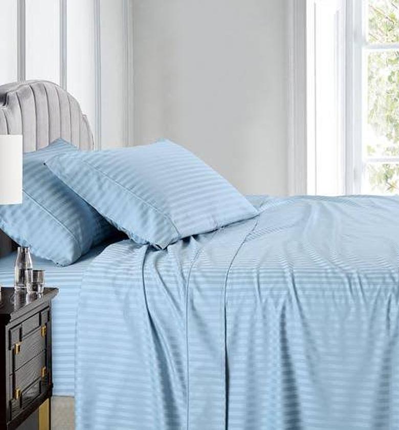 Stripped Bedsheets 2 pcs bedsheets 2 pcs pillow cases image