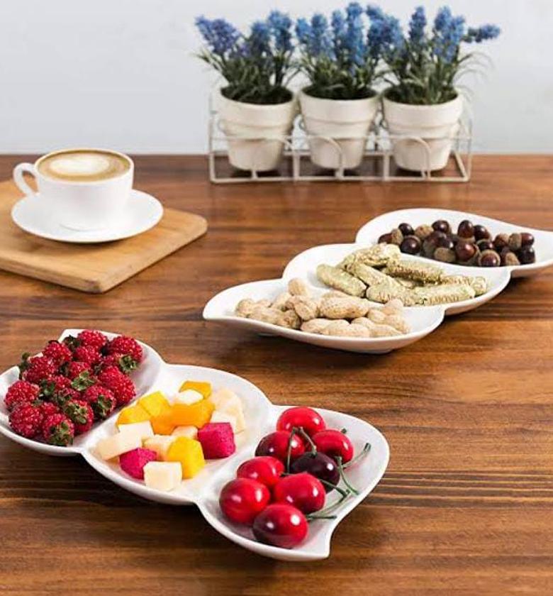 Ceramic Partitioned Snack plate image