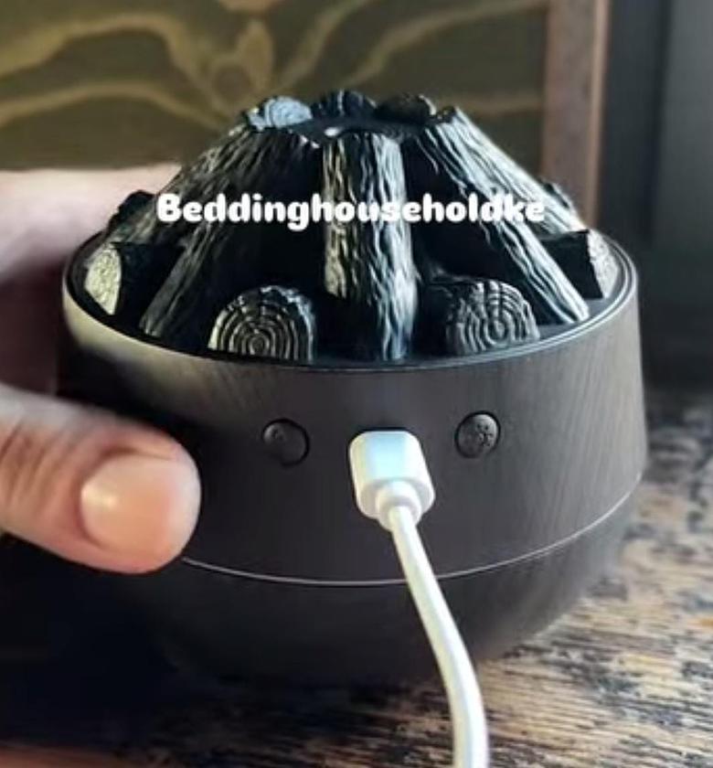 Charcoal fire humidifier 2.2W 300ml tank 30-50ml/h spray. image