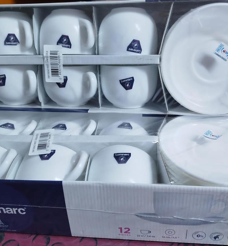 CUP & SAUCER SET. 6 pcs luminarc cup and saucer image