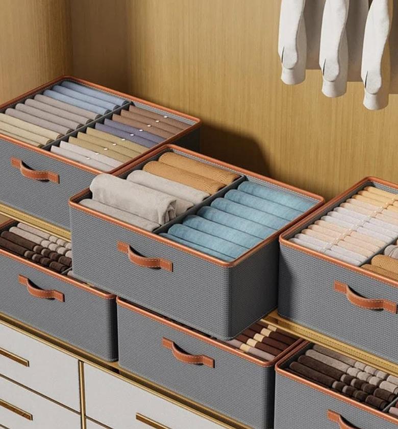 Double partition large size closet organizer. image