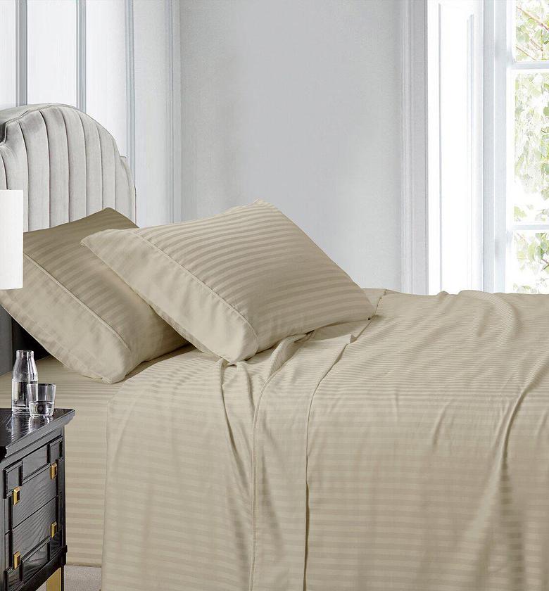 Stripped Cotton Bedsheets set image