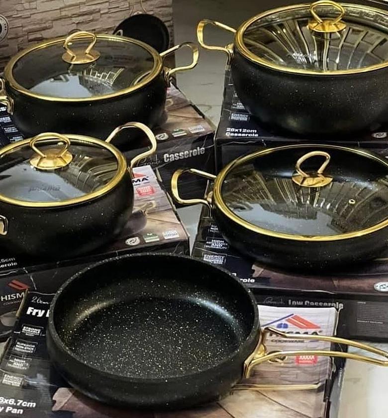 Cookware Set. Granite High quality HEAVY ELEGANT 11pcs Donnor serving/ cooking pots image